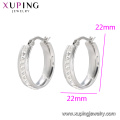 E-607 Xuping venta al por mayor de la joyería Rhinestone simple diseño moda mujer pendientes de aro